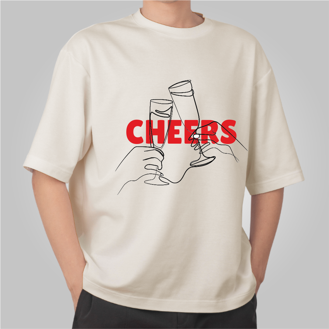 SlayyClub Cheers Print Oversized Tshirt