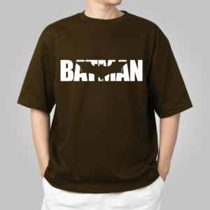 Batman Print Brown Oversized Tshirt